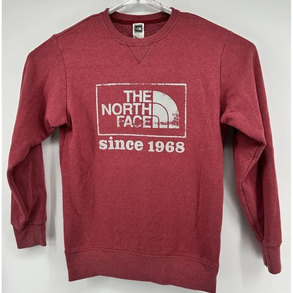 The‎ North Face Long Sleeve Crew Pullover Sweatshirt Red Men's Size Small